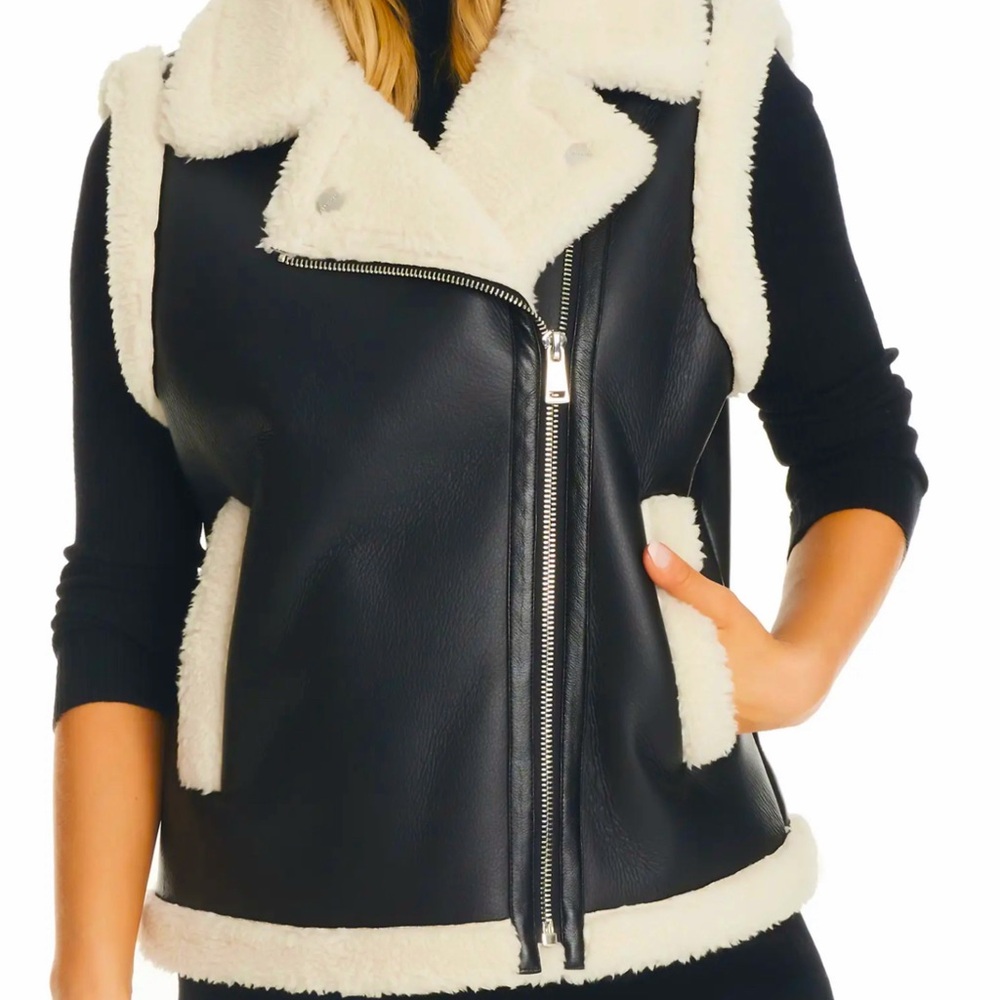 Stylish warm leather vest